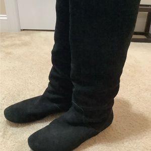 Womens Black Pull-On Slouch Boots